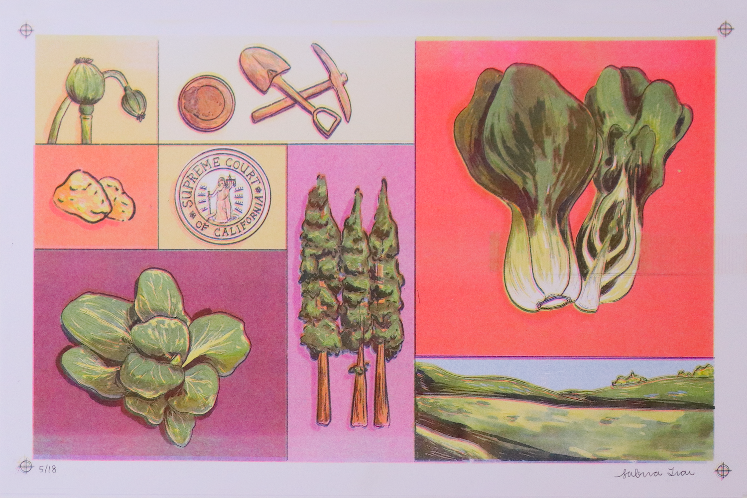 Risograph print — bok choy