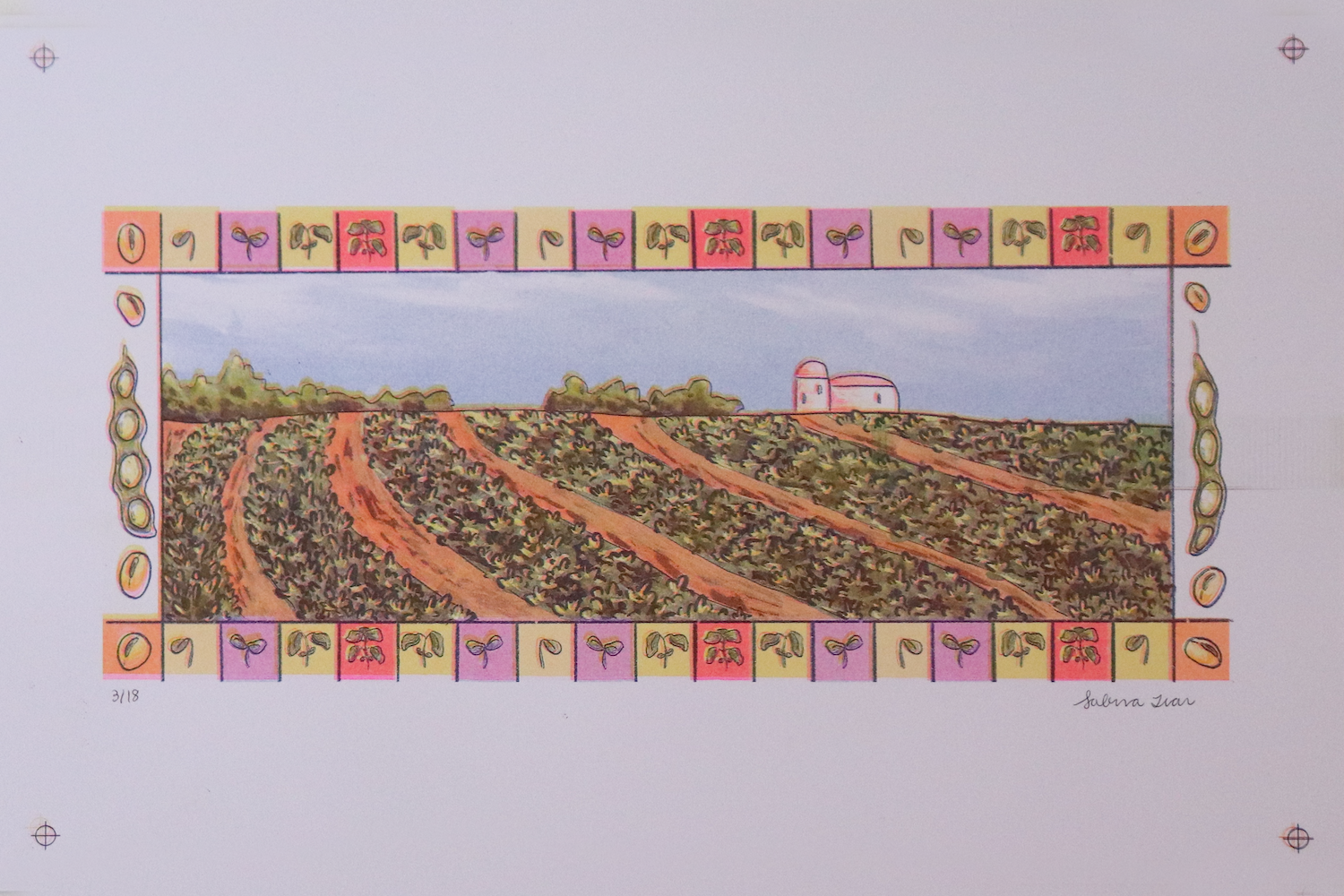 Risograph print — soybean